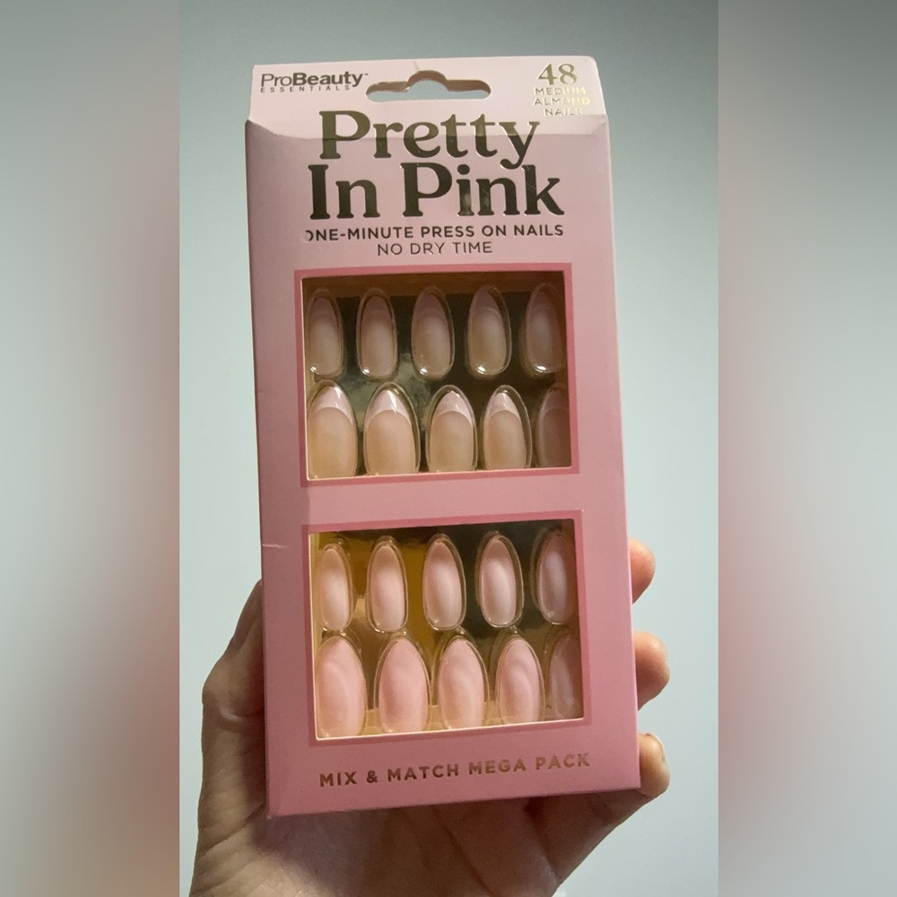 NEW ProBeauty Essentials "Pretty In Pink" press-on nails 48-piece mega pack